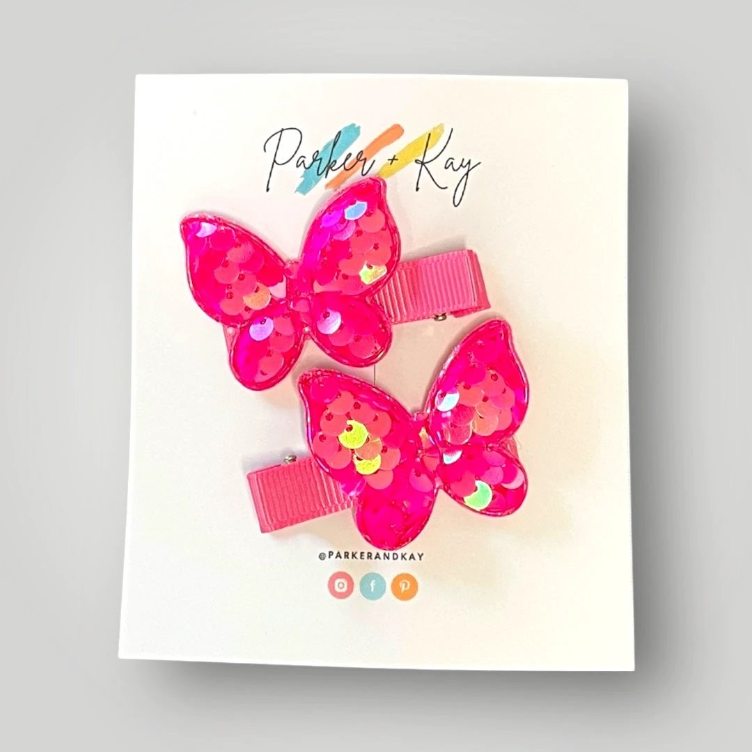 Sequin Butterfly Hair Clips by Parker + Kay Creative