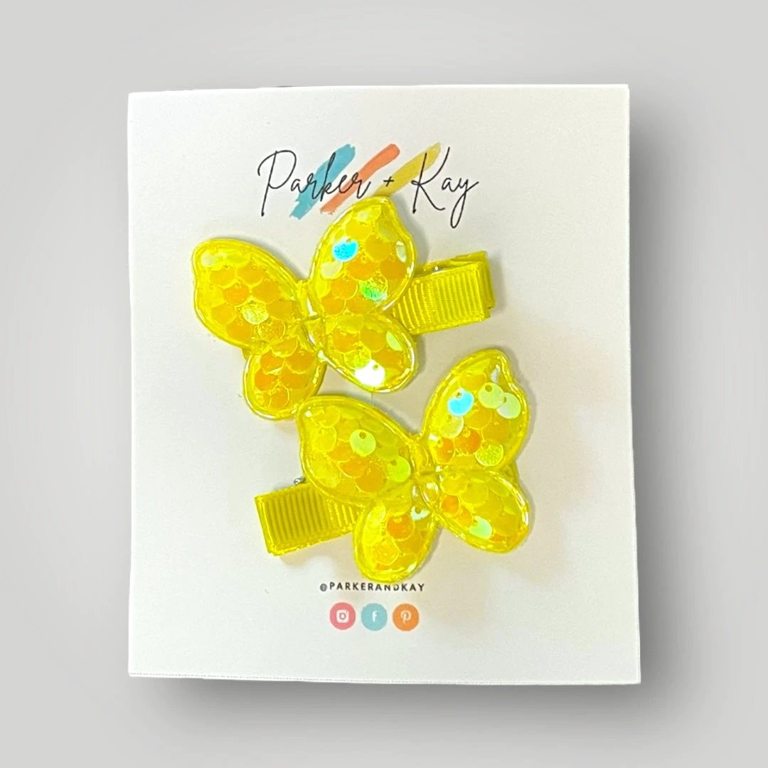 Sequin Butterfly Hair Clips by Parker + Kay Creative