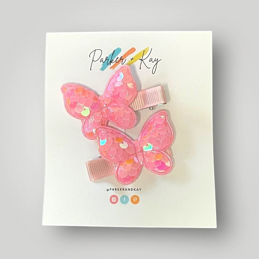 Sequin Butterfly Hair Clips by Parker + Kay Creative