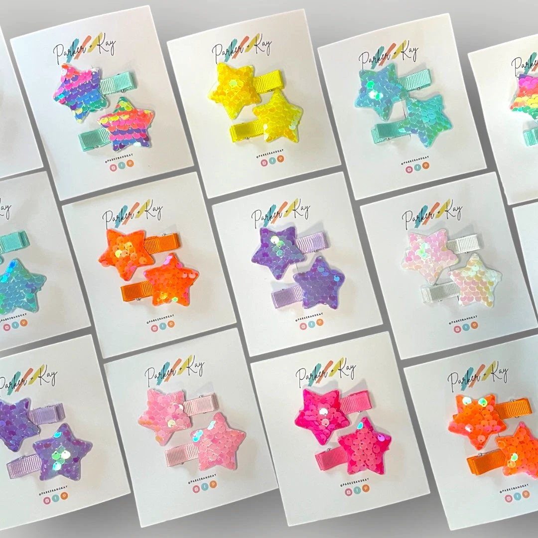 Sequin Star Hair Clips by Parker + Kay Creative