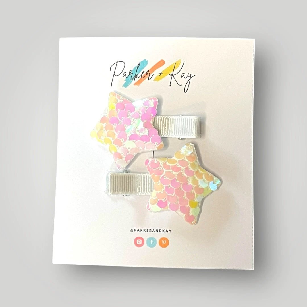 Sequin Star Hair Clips by Parker + Kay Creative