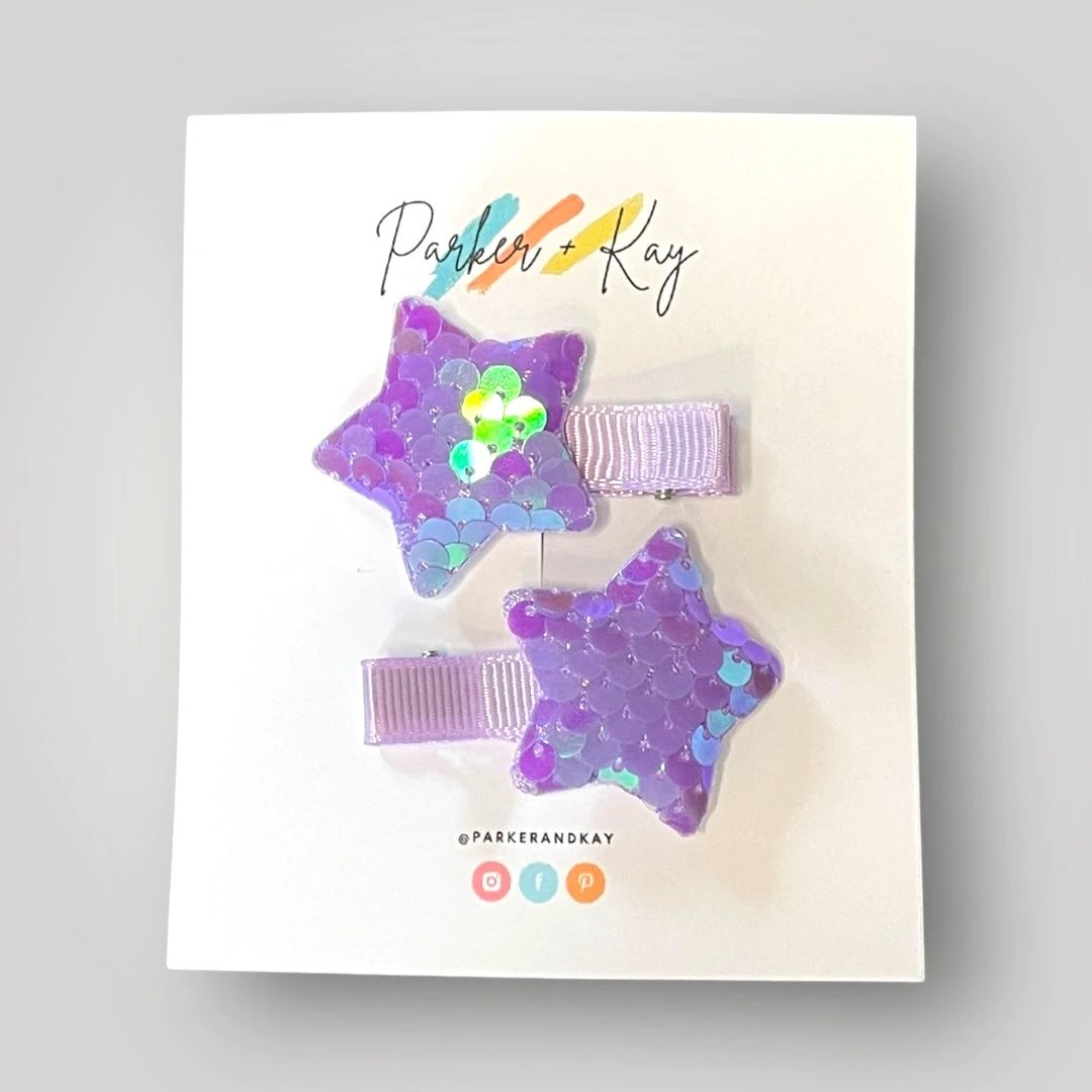 Sequin Star Hair Clips by Parker + Kay Creative
