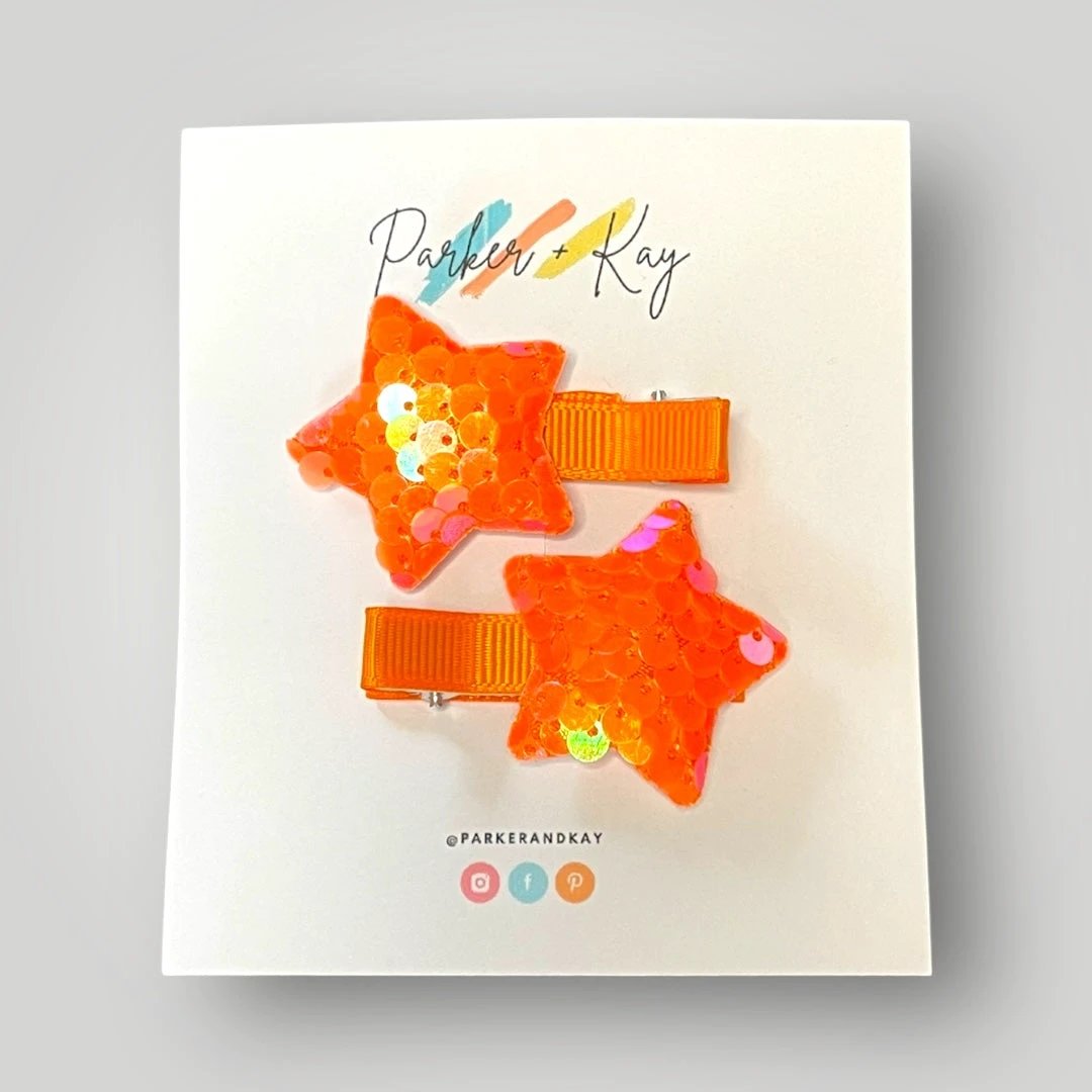 Sequin Star Hair Clips by Parker + Kay Creative