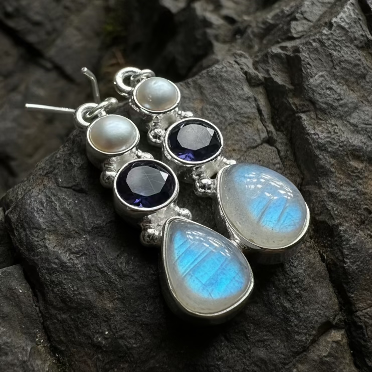 Ava Moonstone Earrings for Women