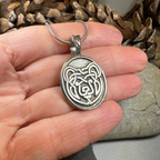 Celtic Bear Pewter Necklace