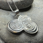Artisan Newgrange Triple Spiral Necklace - Made in Ireland