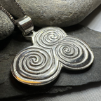 Artisan Newgrange Triple Spiral Necklace - Made in Ireland