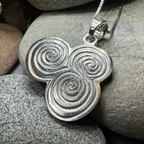 Artisan Newgrange Triple Spiral Necklace - Made in Ireland