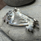 Artisan Irish Celtic Harp Brooch - Handmade in Ireland