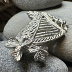 Artisan Irish Celtic Harp Brooch - Handmade in Ireland