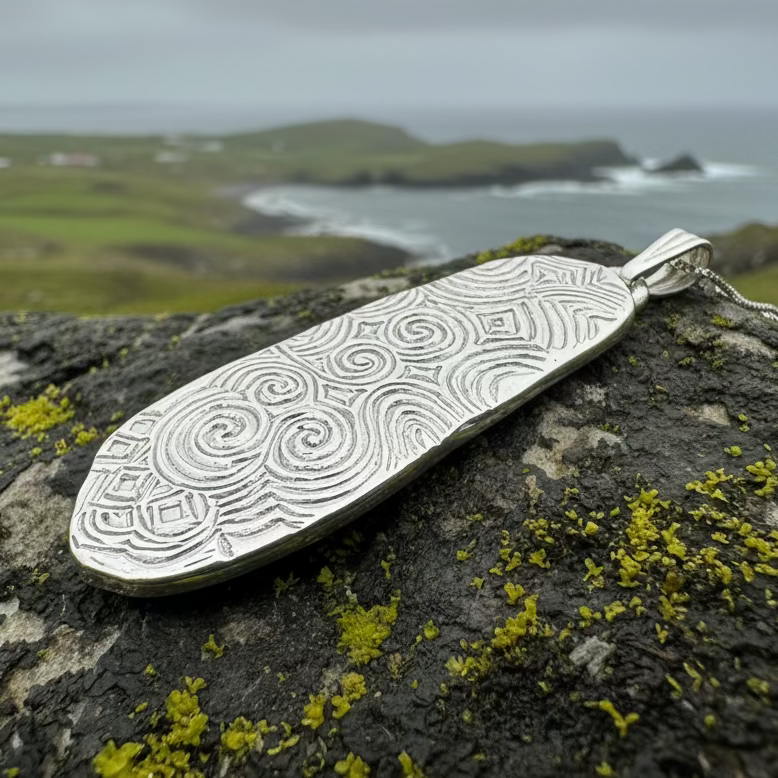 Artisan Newgrange Entrance Stone Necklace - Made in Ireland
