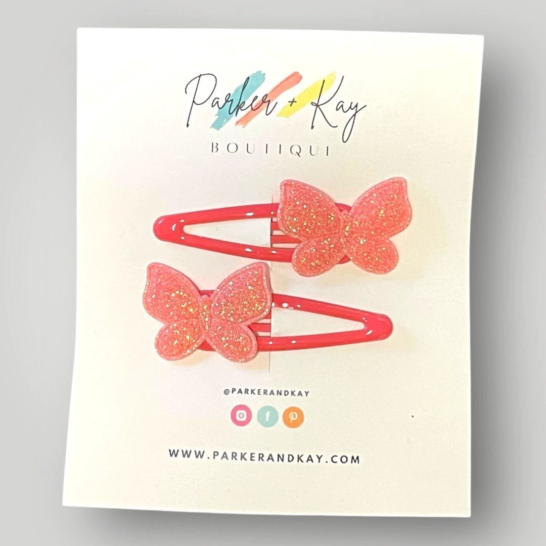 Shimmering Butterfly Hair Clips by Parker + Kay Creative
