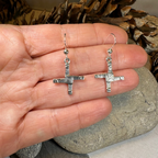 Ballyfarnan Irish Saint Bridget's Cross Earrings in Sterling Silver
