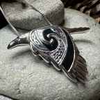 Birget Celtic Raven Necklace in Sterling Silver