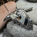 Birget Celtic Raven Necklace in Sterling Silver