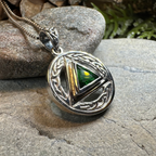 Gemstone Celtic AA Sobriety Necklace in Sterling Silver