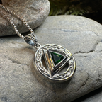 Gemstone Celtic AA Sobriety Necklace in Sterling Silver