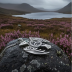 Astrid Celtic Raven Necklace in Sterling Silver