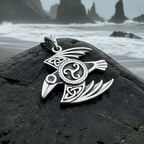 Astrid Celtic Raven Necklace in Sterling Silver