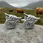 Scottish Highland Cow Cufflinks - Handmade in Scotland