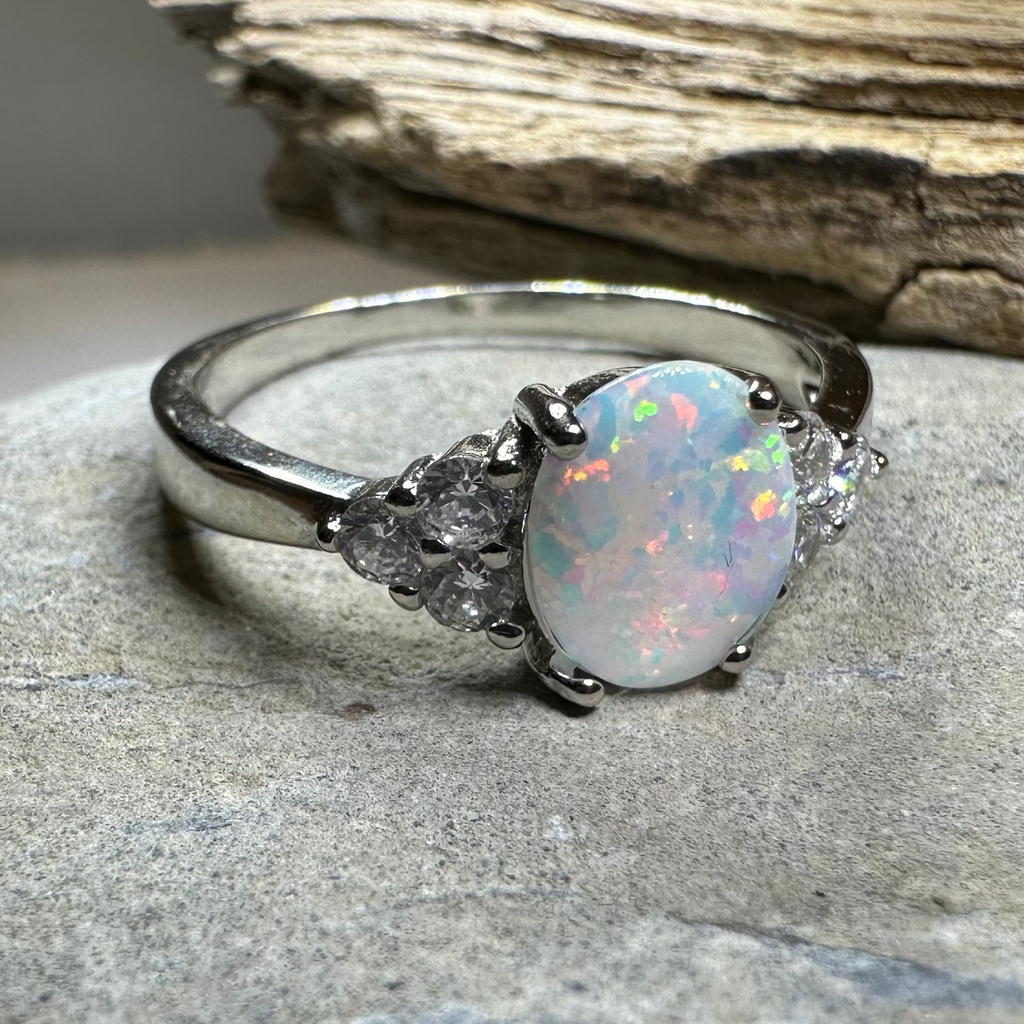 Katerina Opal Celtic Ring in Sterling Silver
