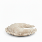 Beige Gingham Ruffle Nursing Pillow Cover