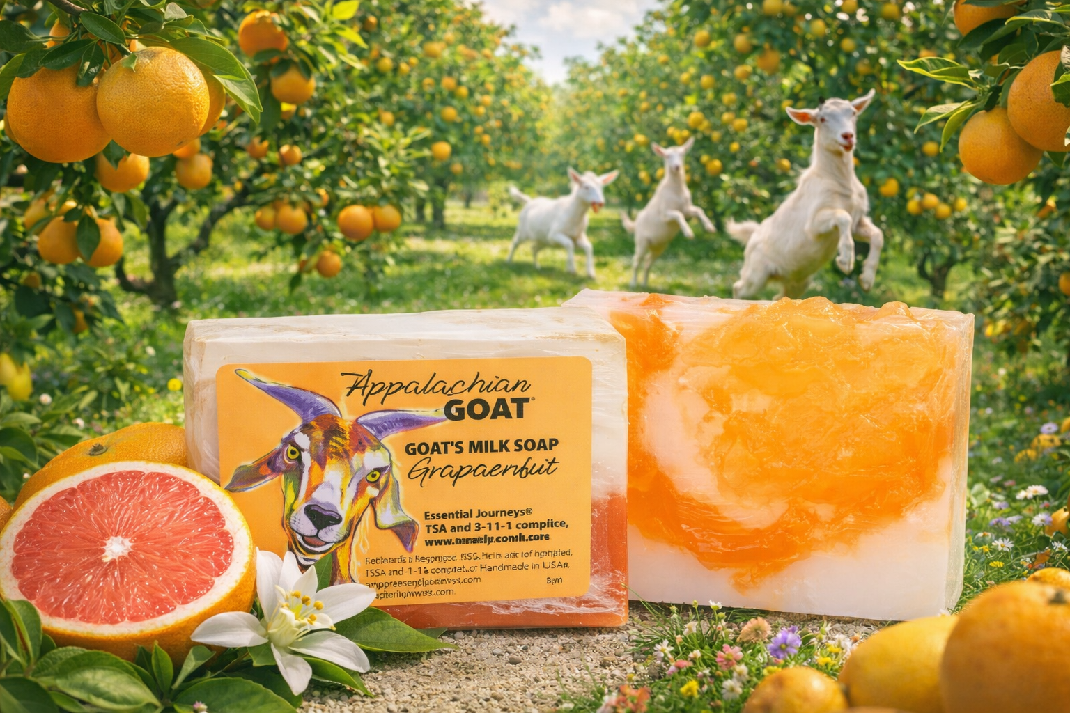 GRAPEFRUIT GOATS MILK SOAP SLICE 5 oz.