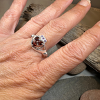 Irish True Love Garnet Claddagh Ring in Sterling Silver