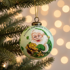 Happy Christmas Irish Santa Ornament - Handmade