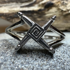 Irish Saint Brigid's Cross Ring in Sterling Silver