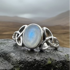 Nina Celtic Knot Moonstone Ring for Women
