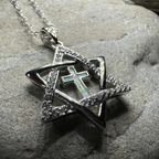 Star of David Cross Opal Necklace