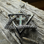 Star of David Cross Opal Necklace