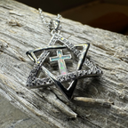 Star of David Cross Opal Necklace