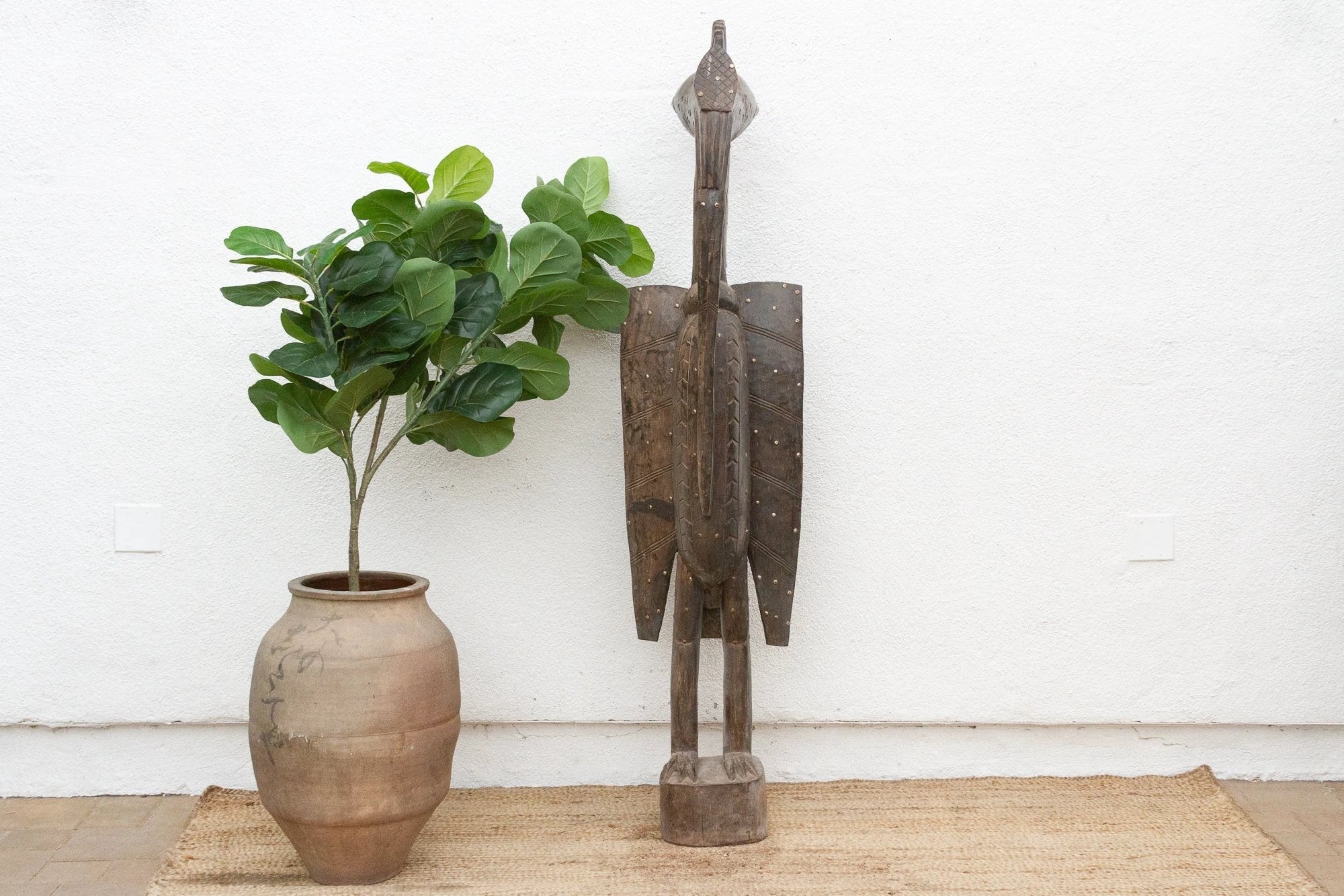 72" Tall Elegant African Hornbill Bird Sculpture by DE-COR | Globally Inspired