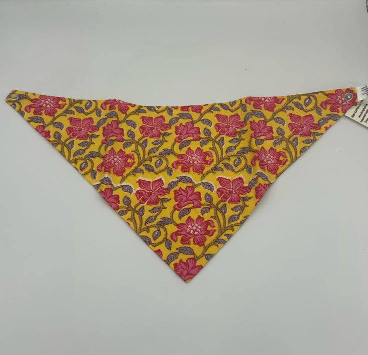Yellow Floral Reversible Baby Bib