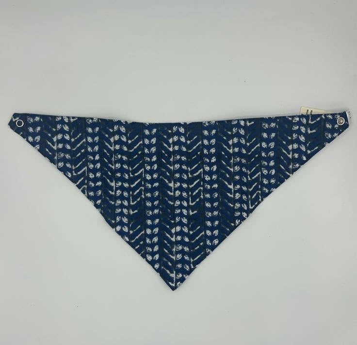 Indigo Fishbone Reversible Baby Bib