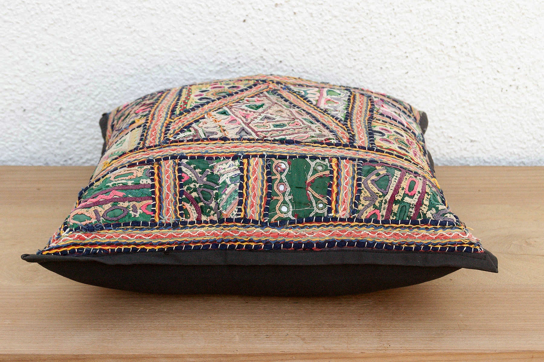Emerald Patchwork Antique Jaisalmer Pillow