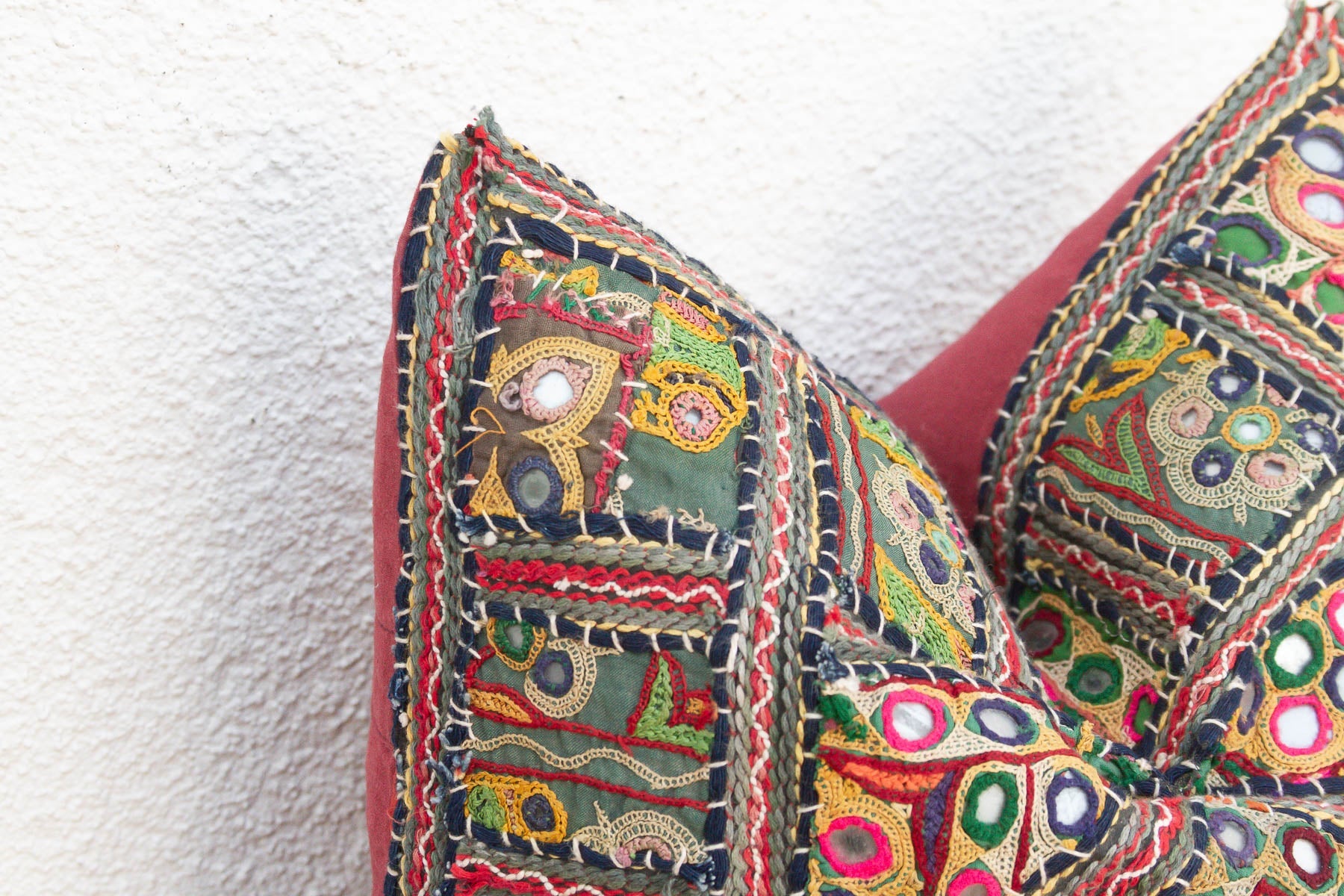 Antique Jeweled Medallion Jaisalmer Pillow