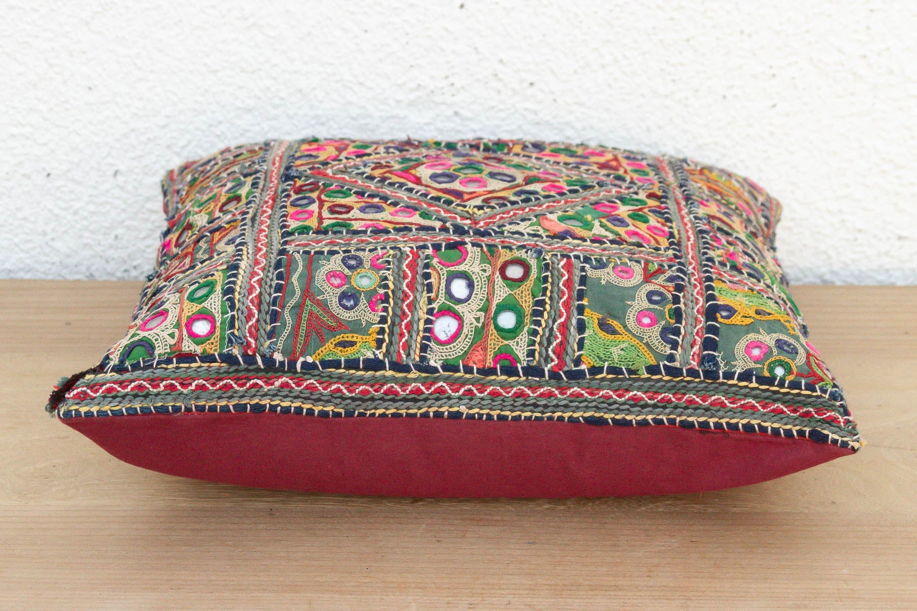 Antique Jeweled Medallion Jaisalmer Pillow