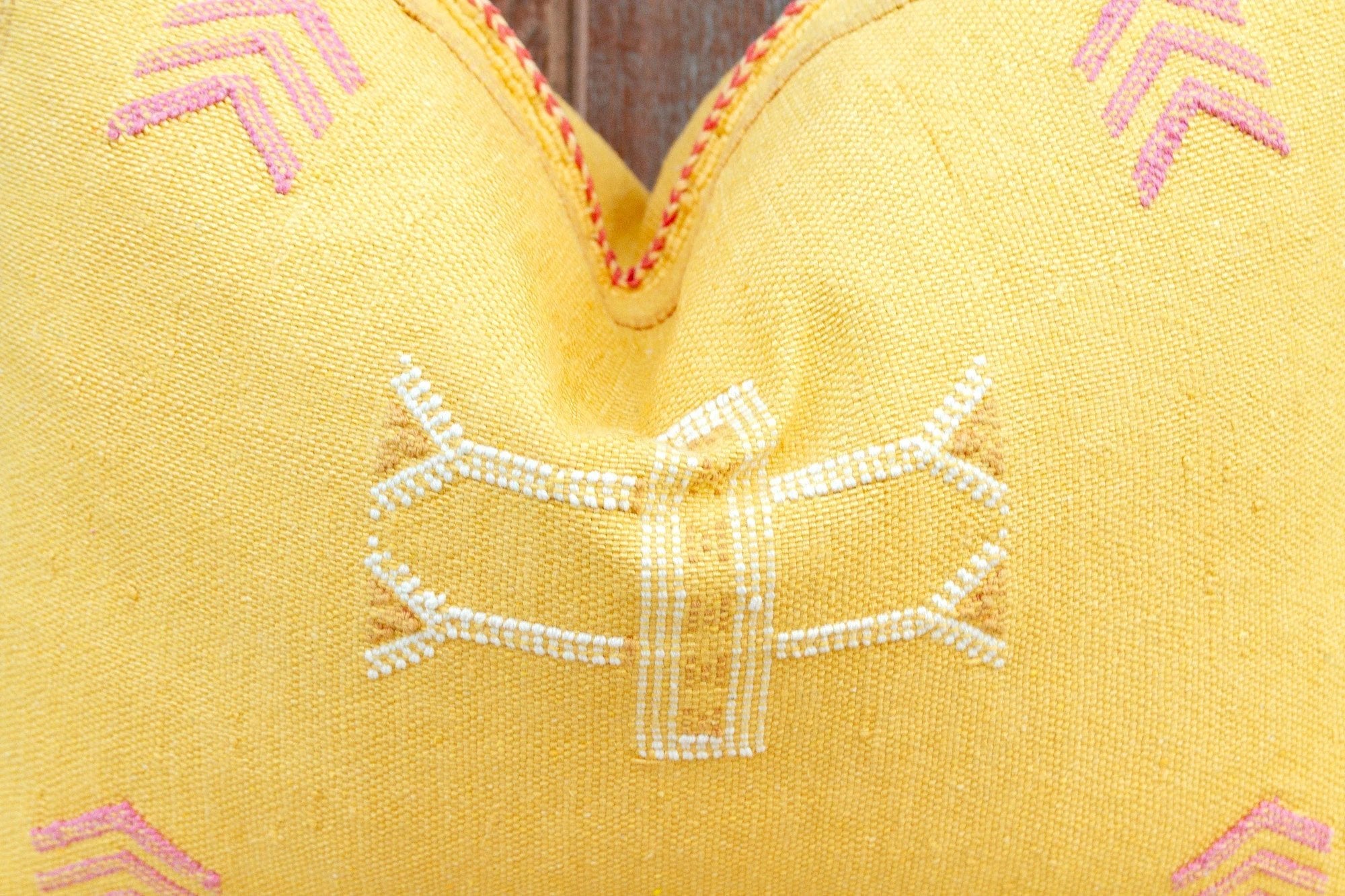 Butterscotch Lumbar Moroccan Silk Rug Pillow by DE-COR | Globally Inspired