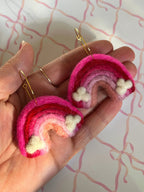 Rainbow Felt Earrings by honeyloomdesigns