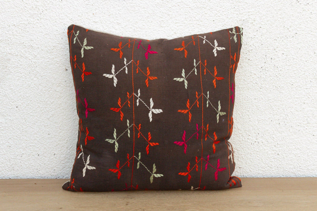 Desert Star, Antique Phulkari Pillow Cover