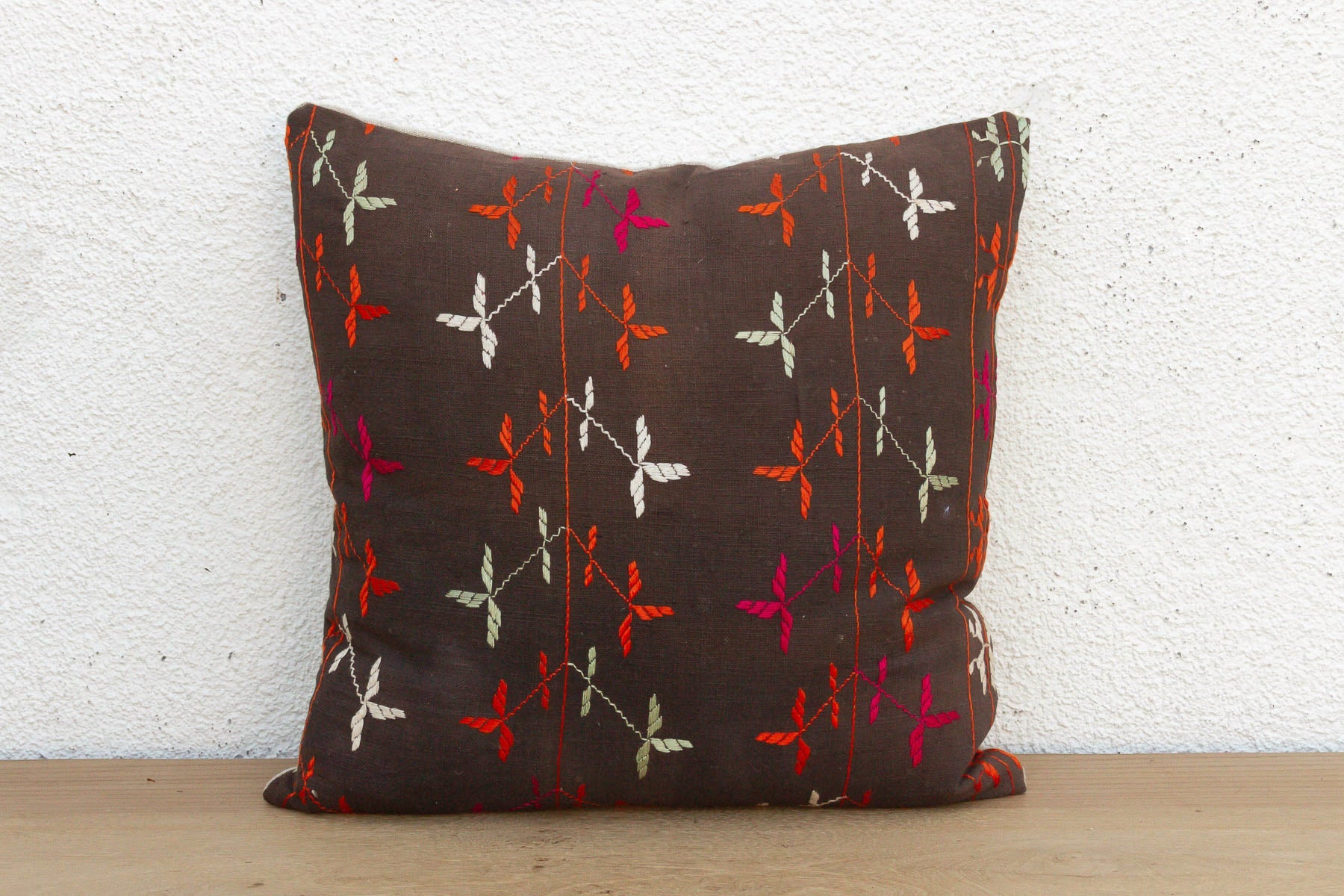 Desert Star, Antique Phulkari Pillow Cover
