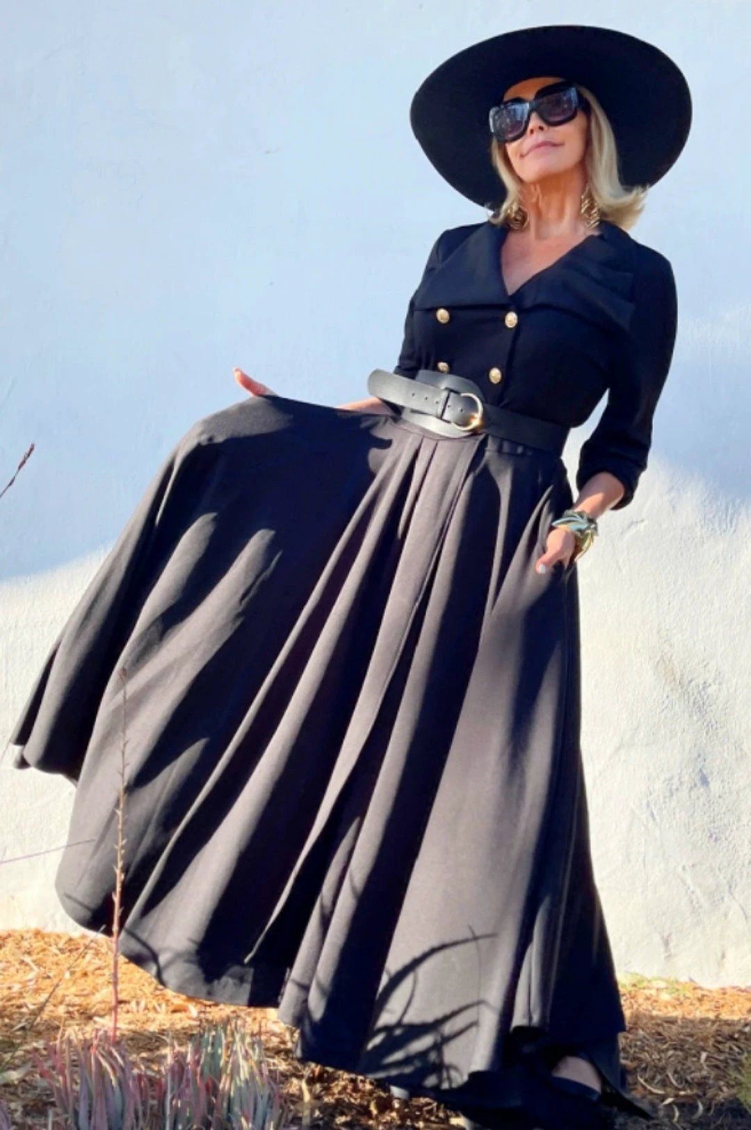 Beautiful Black Long Duster Coat Dress by Social Butterfly Collection