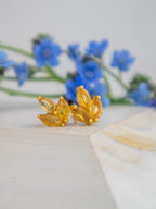 Tri Leaf Stud Earrings by Ash & Rose