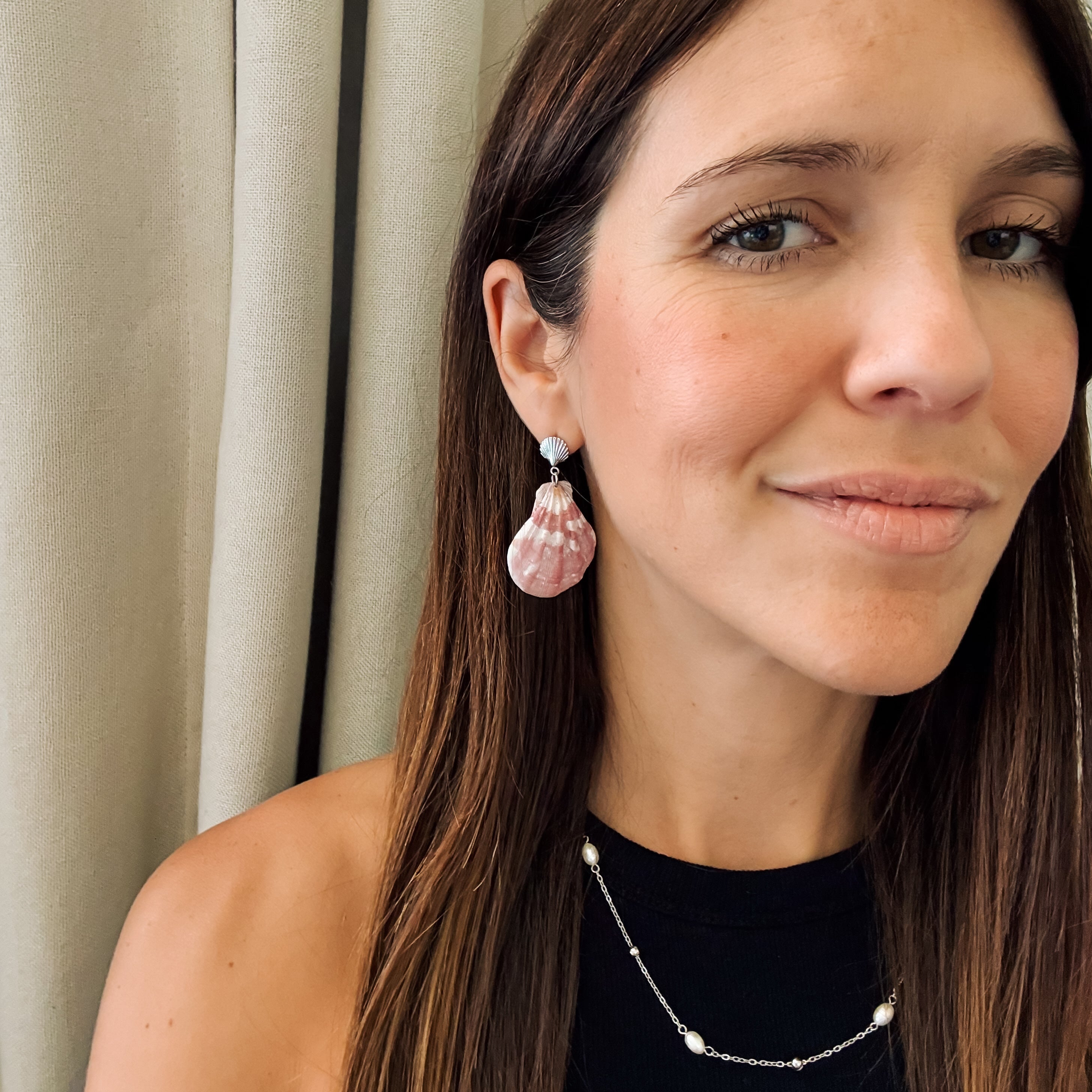 Seashell Dangle Stud Earrings