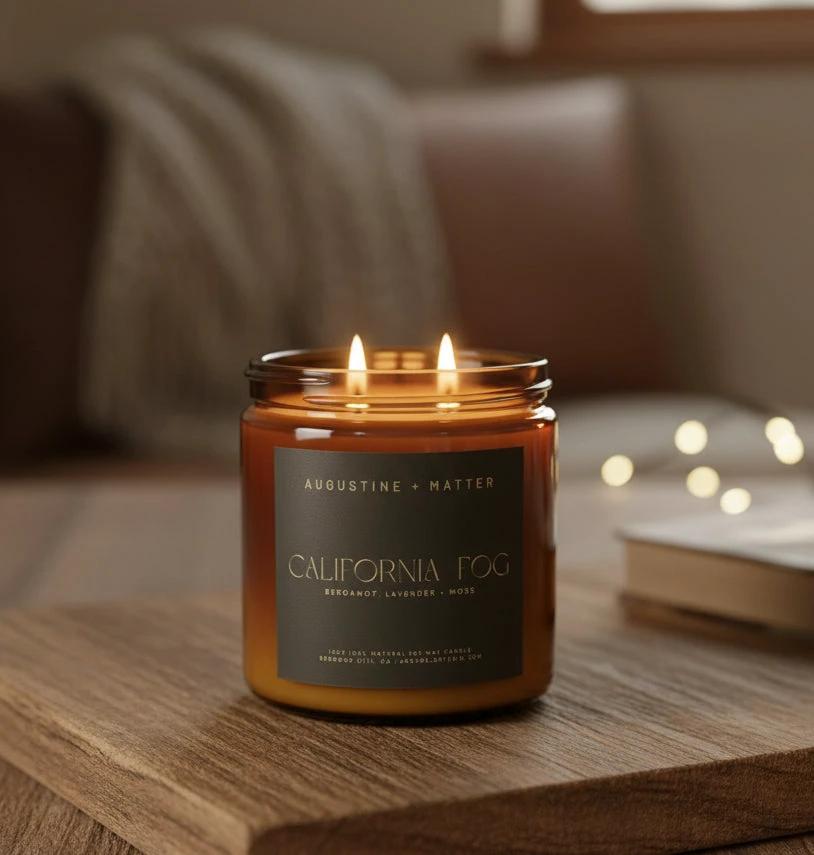 California Fog - 12oz Soy Candle by Augustine + Matter Candle Studio LLC