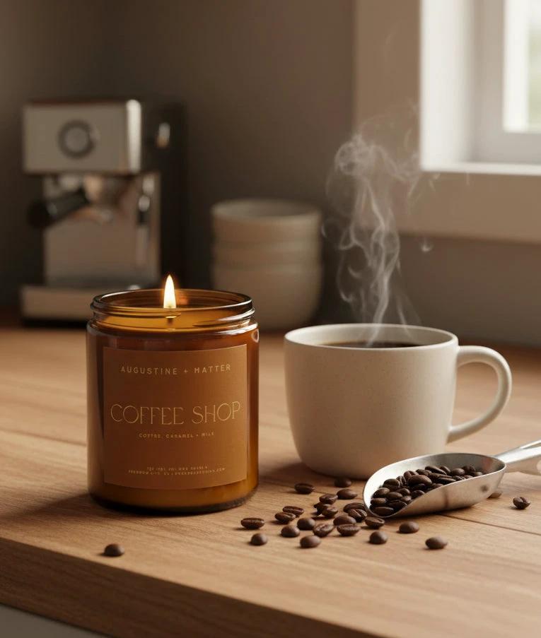 Coffee Shop - 7oz Soy Candle by Augustine + Matter Candle Studio LLC