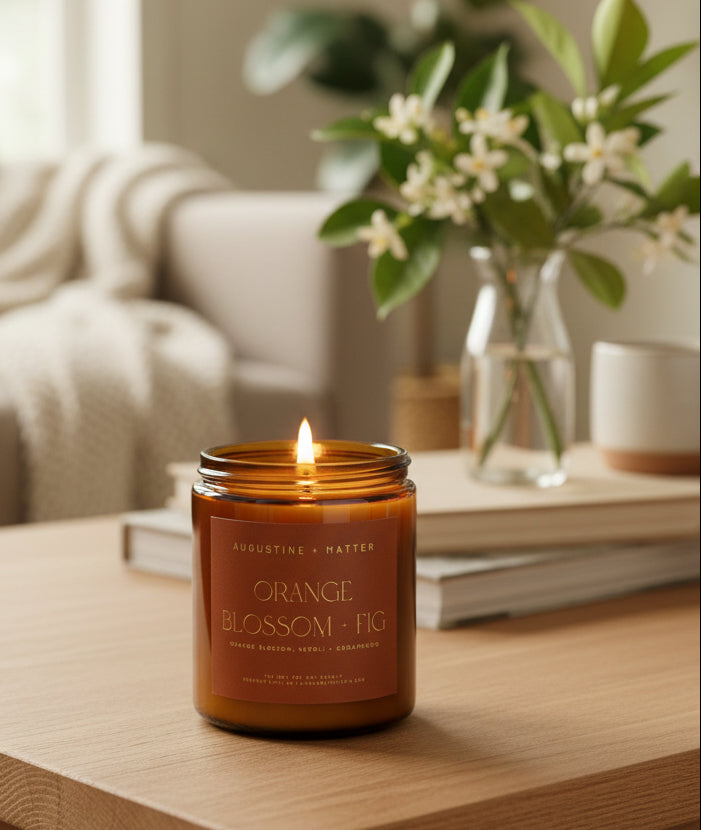 Orange Blossom + Fig - 7oz Soy Candle by Augustine + Matter Candle Studio LLC